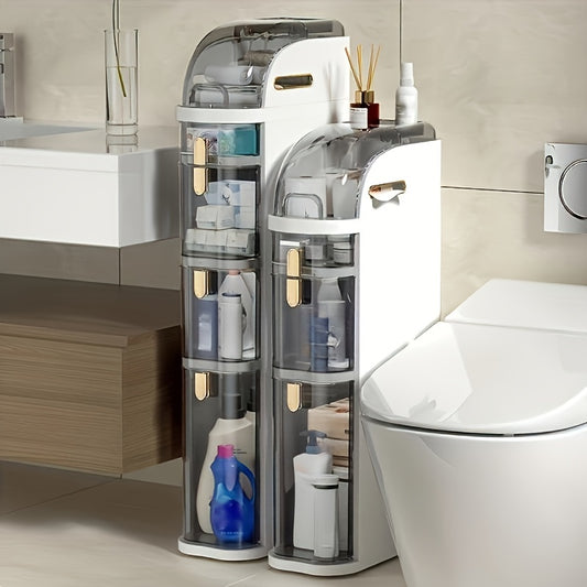 Multi-function narrow slot storage cabinet