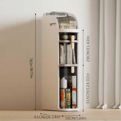 Multi-function narrow slot storage cabinet