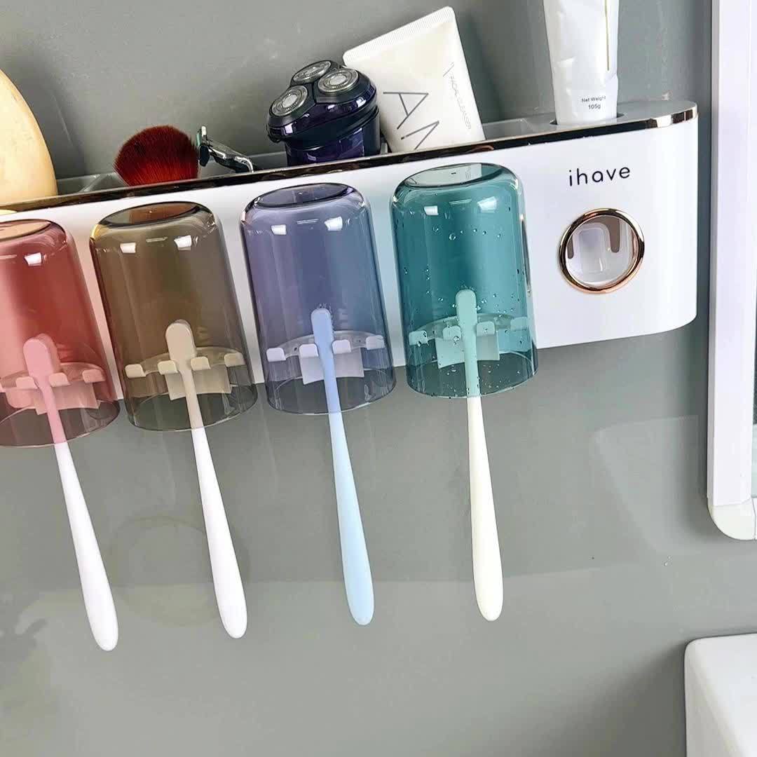 Wall mounted toothbrush holder