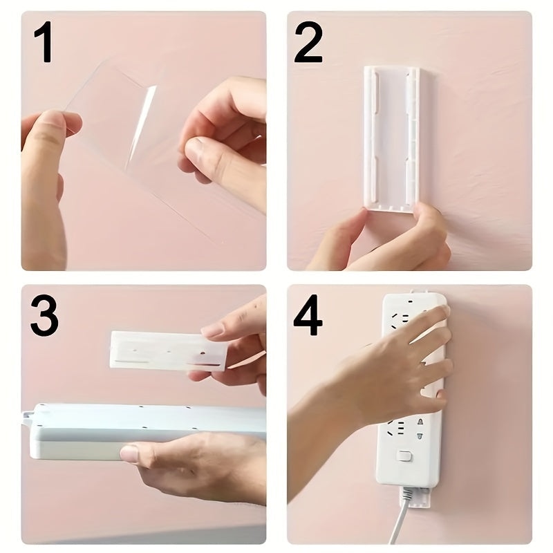 Super durable self-adhesive power outlet holder