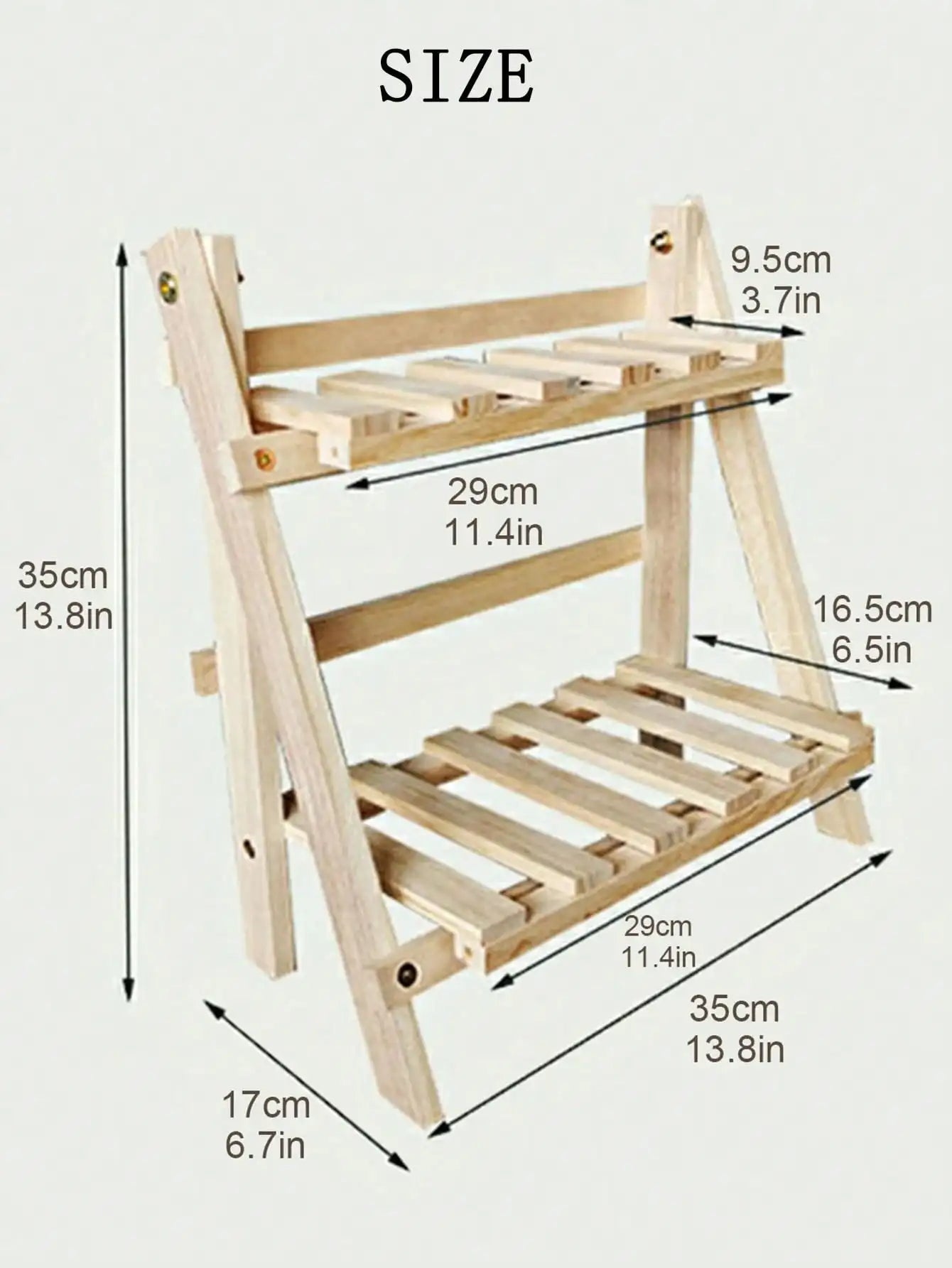 Double layer wooden table rack