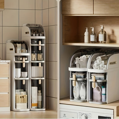 Multi-function narrow slot storage cabinet