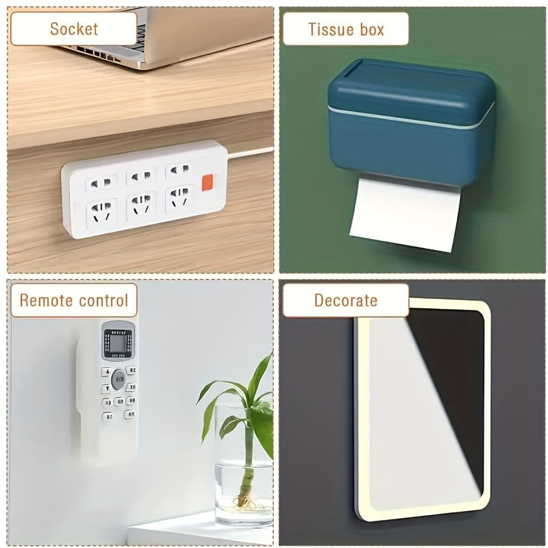 Super durable self-adhesive power outlet holder